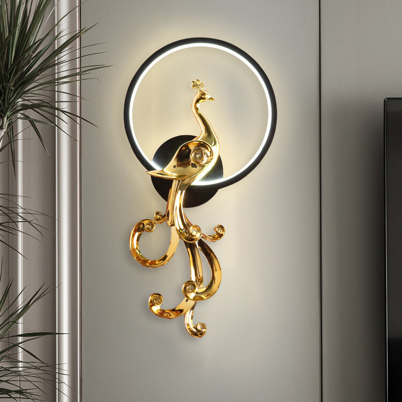I Adore You: Luxe Golden Peacock Wall Light